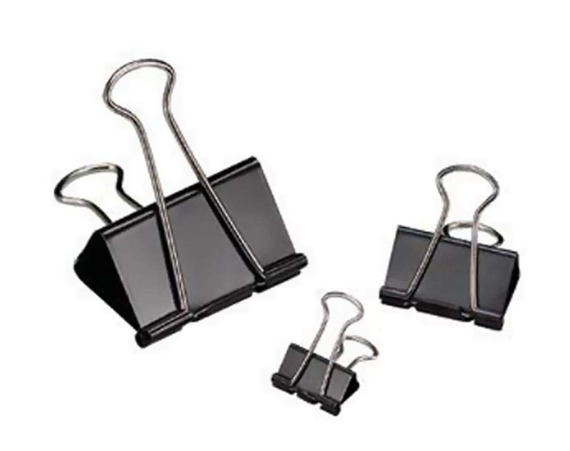 Alvin, Binder Clips, Paper Binder Assorted Sizes, Tempered Steel, Black, 12 Pieces - 2 Inches - Image 1